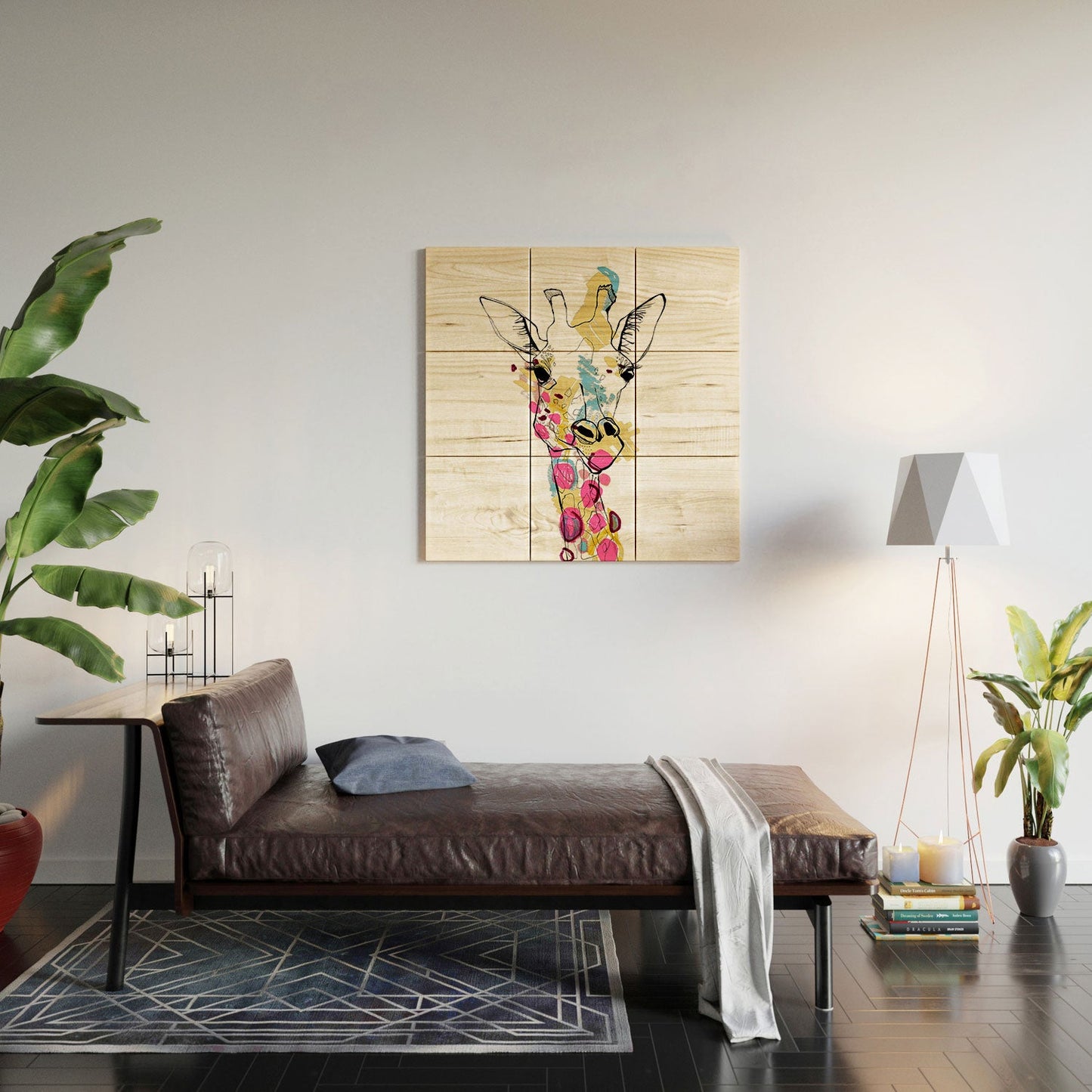 Casey Rogers Giraffe Color Wood Wall Mural