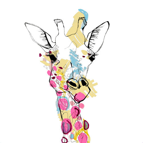 Casey Rogers Giraffe Color Shower Curtain