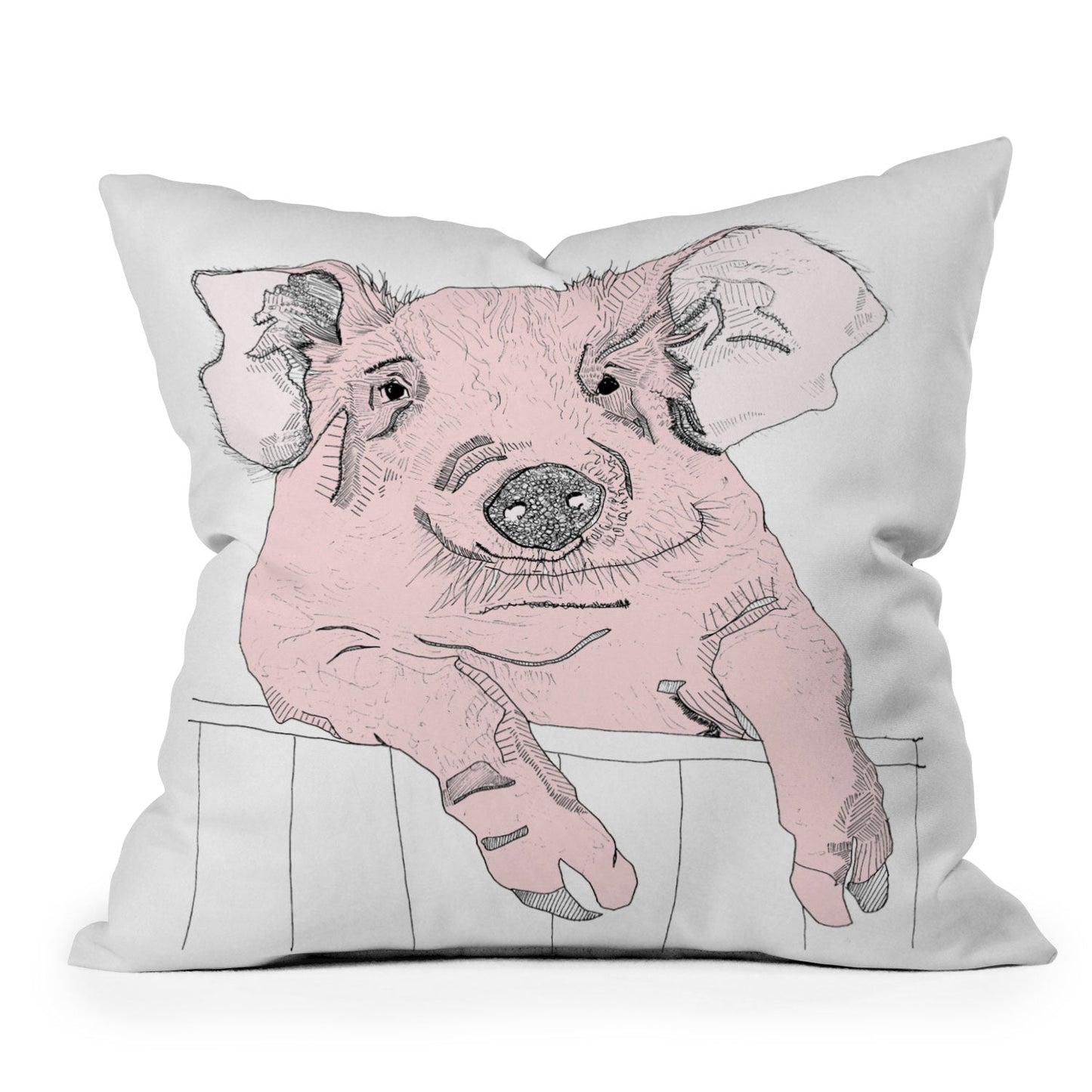 Casey Rogers Piggywig Throw Pillow