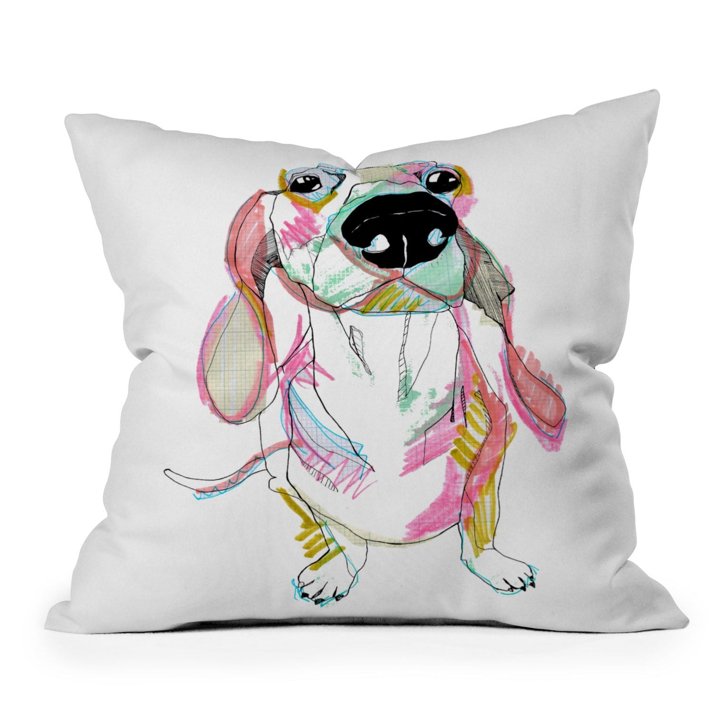 Casey Rogers Sausage Dog Throw Pillow