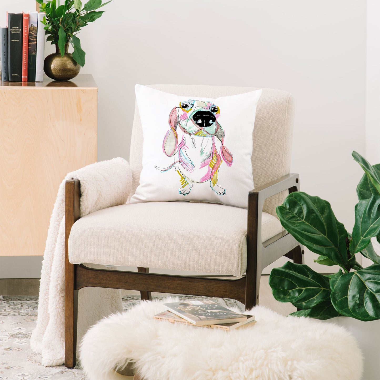 Casey Rogers Sausage Dog Throw Pillow