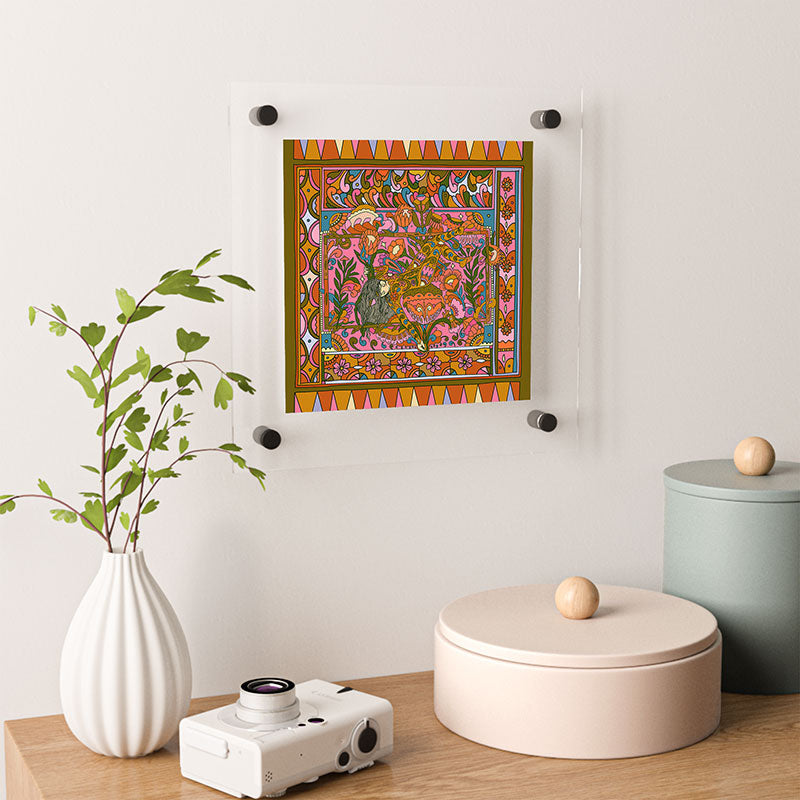 Cassidy Rae Marietta Deco Pink Protea Floating Acrylic Print