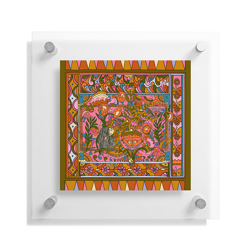 Cassidy Rae Marietta Deco Pink Protea Floating Acrylic Print