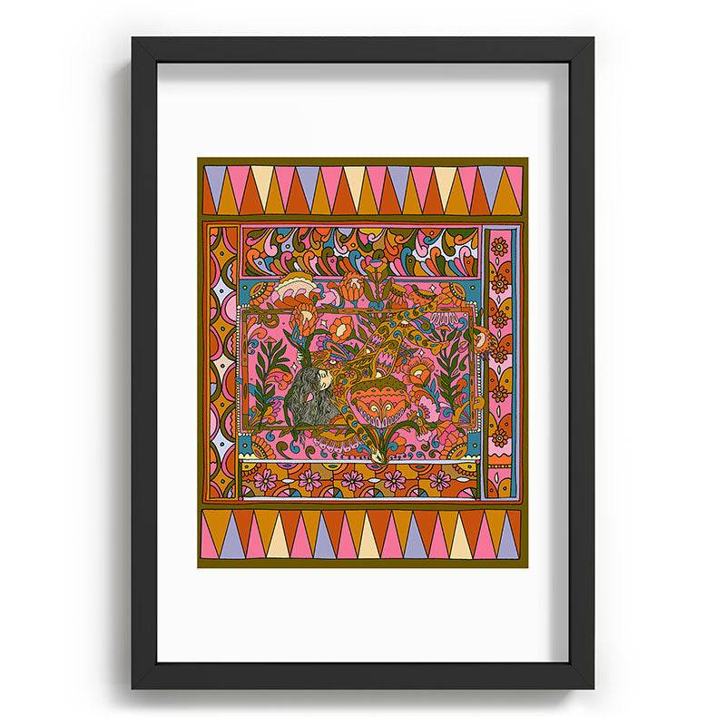 Cassidy Rae Marietta Deco Pink Protea Recessed Framing Rectangle