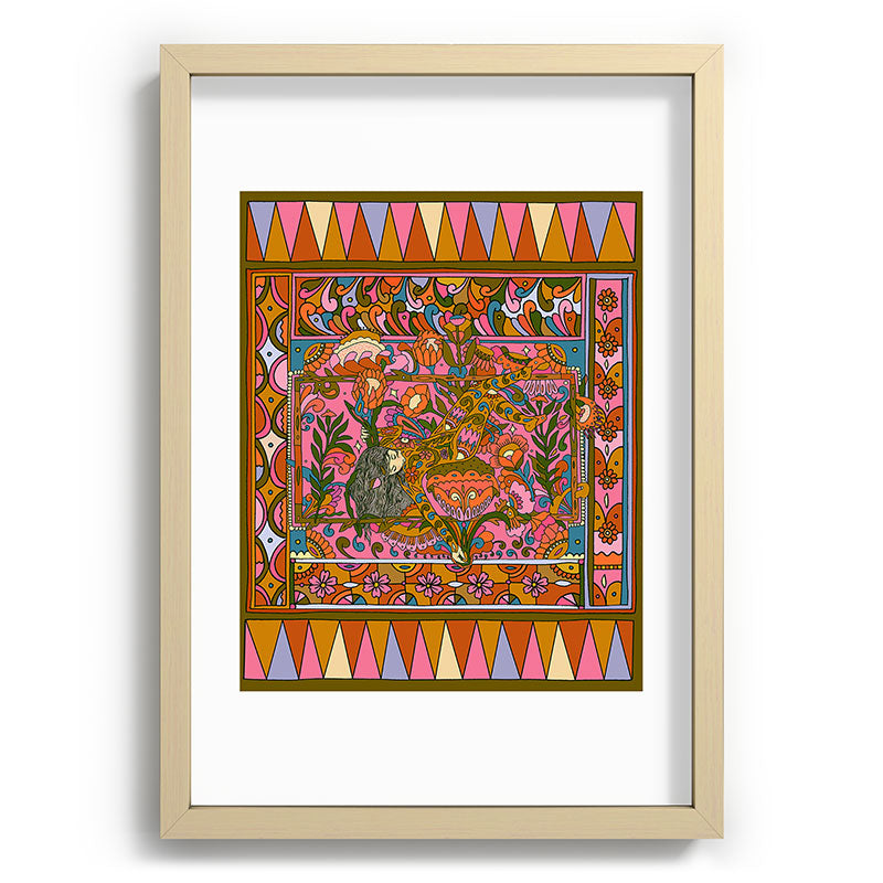 Cassidy Rae Marietta Deco Pink Protea Recessed Framing Rectangle