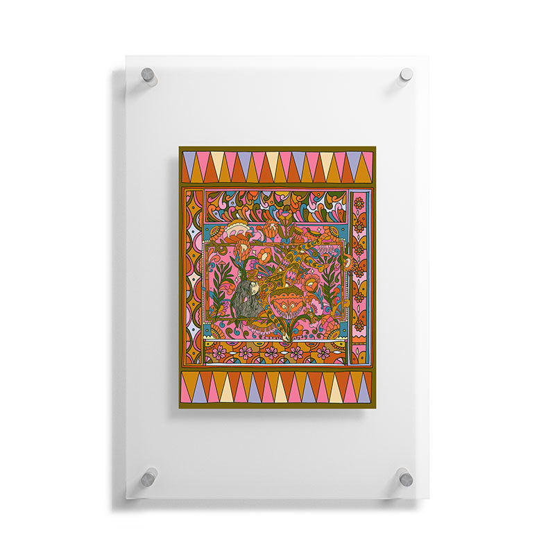 Cassidy Rae Marietta Deco Pink Protea Floating Acrylic Print