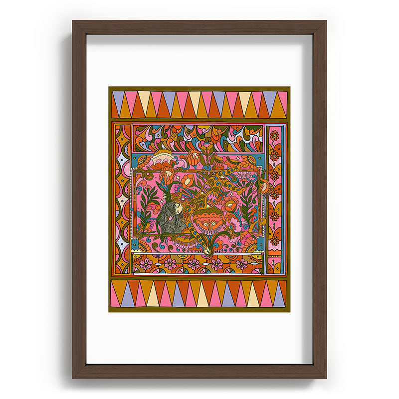 Cassidy Rae Marietta Deco Pink Protea Recessed Framing Rectangle