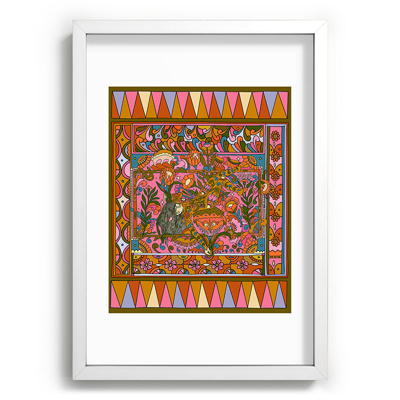 Cassidy Rae Marietta Deco Pink Protea Recessed Framing Rectangle