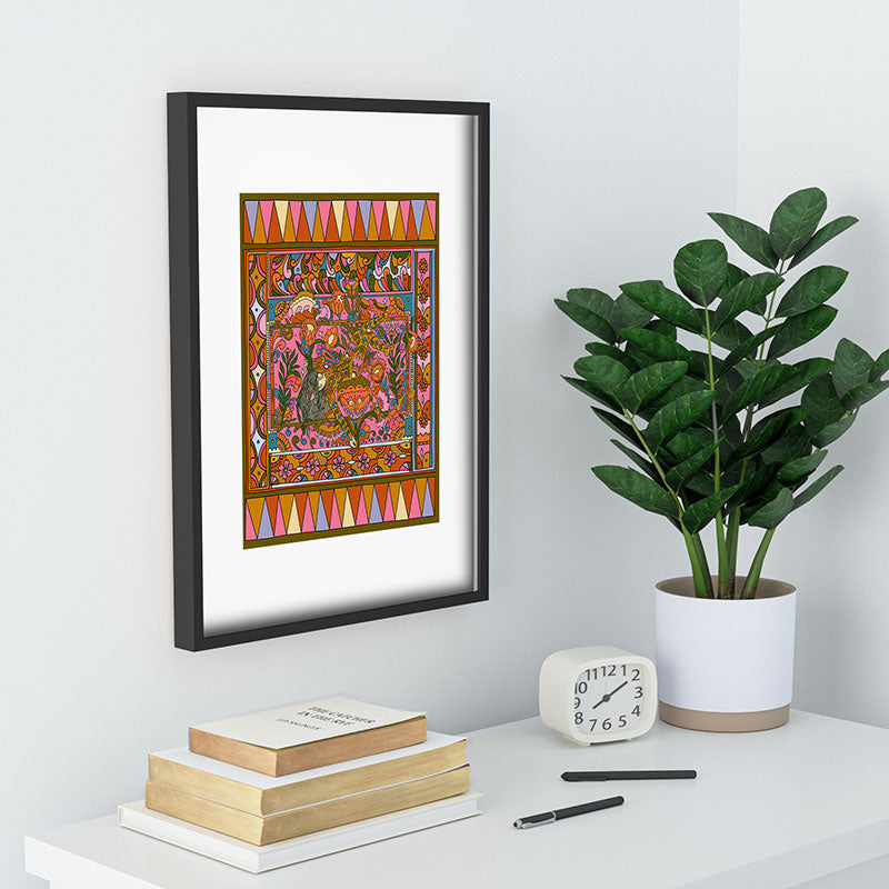 Cassidy Rae Marietta Deco Pink Protea Recessed Framing Rectangle