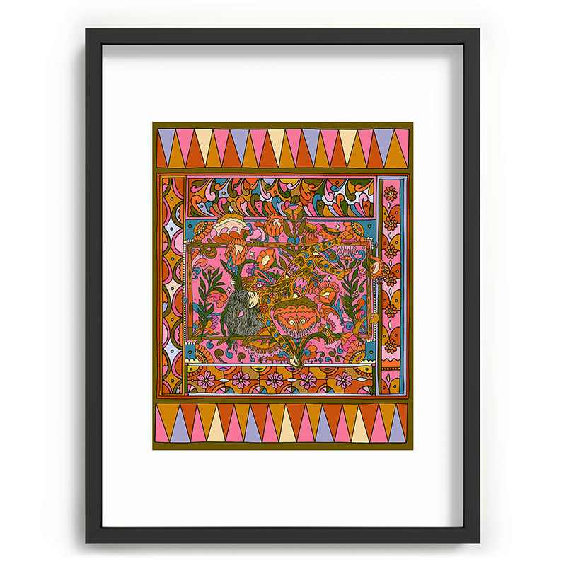 Cassidy Rae Marietta Deco Pink Protea Recessed Framing Rectangle
