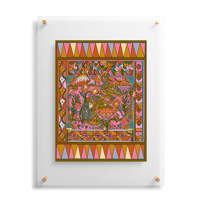 Cassidy Rae Marietta Deco Pink Protea Floating Acrylic Print