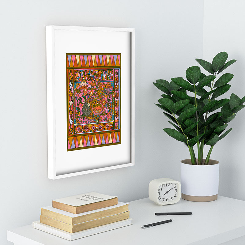 Cassidy Rae Marietta Deco Pink Protea Recessed Framing Rectangle