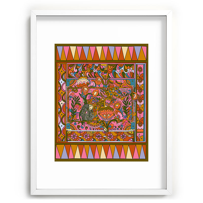 Cassidy Rae Marietta Deco Pink Protea Recessed Framing Rectangle