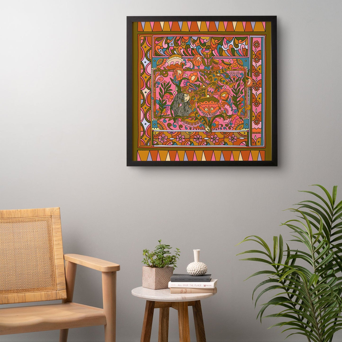 Cassidy Rae Marietta Deco Pink Protea Framed Wall Art