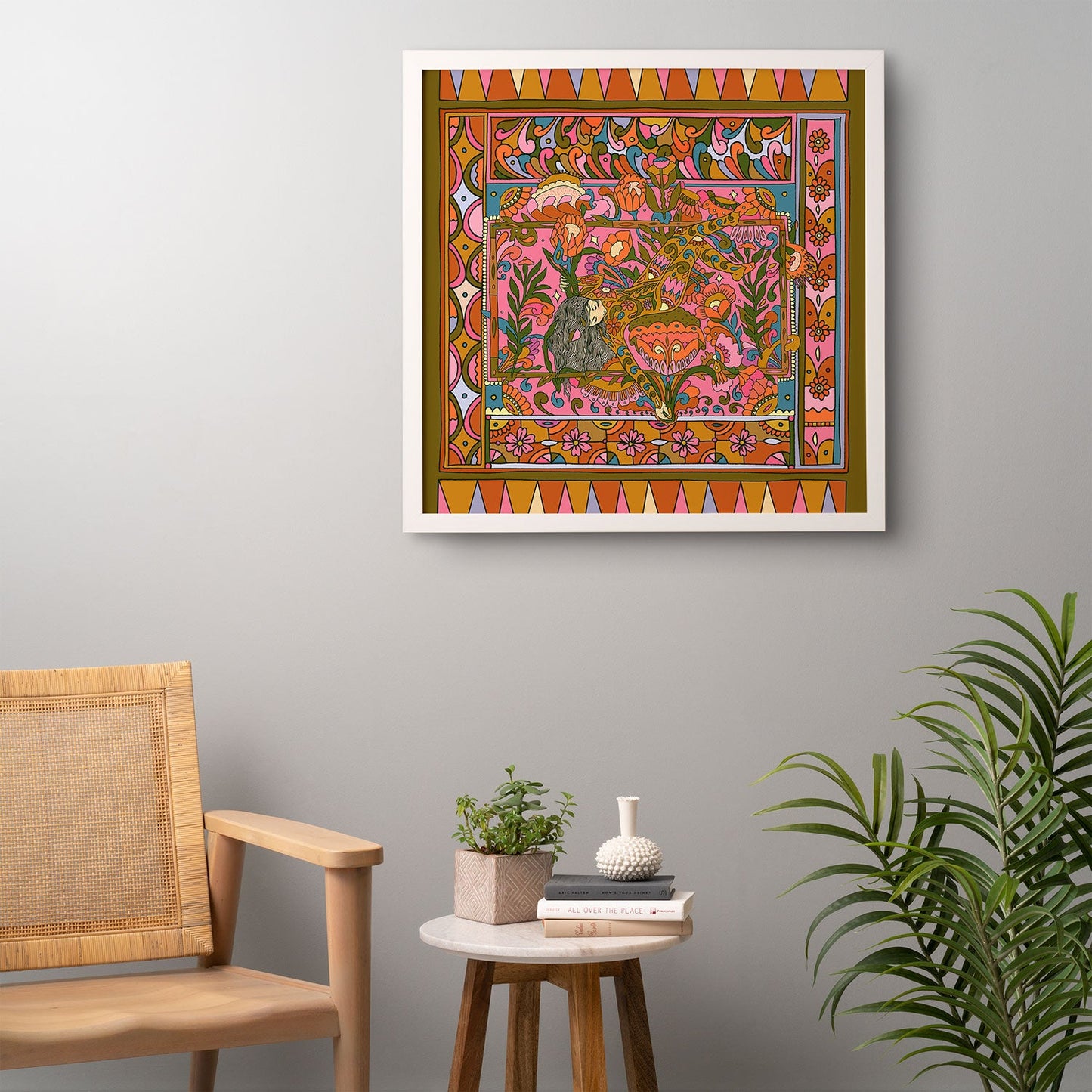 Cassidy Rae Marietta Deco Pink Protea Framed Wall Art