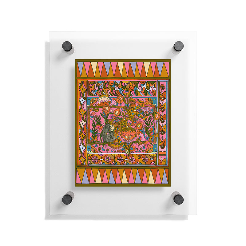 Cassidy Rae Marietta Deco Pink Protea Floating Acrylic Print