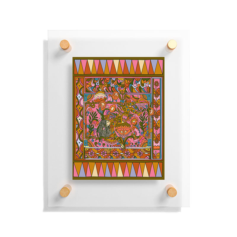 Cassidy Rae Marietta Deco Pink Protea Floating Acrylic Print