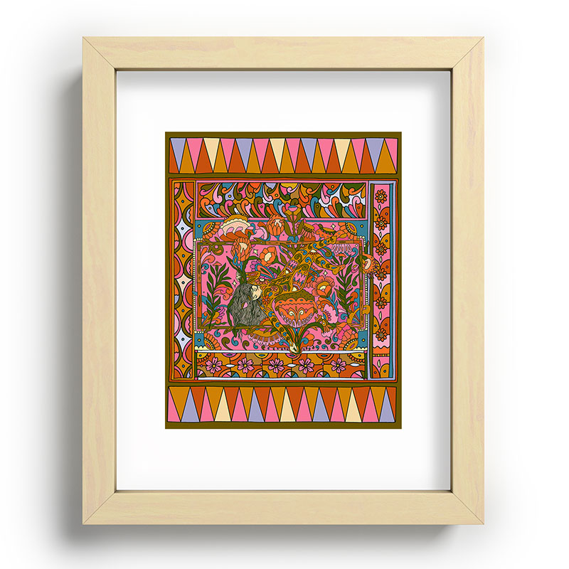 Cassidy Rae Marietta Deco Pink Protea Recessed Framing Rectangle