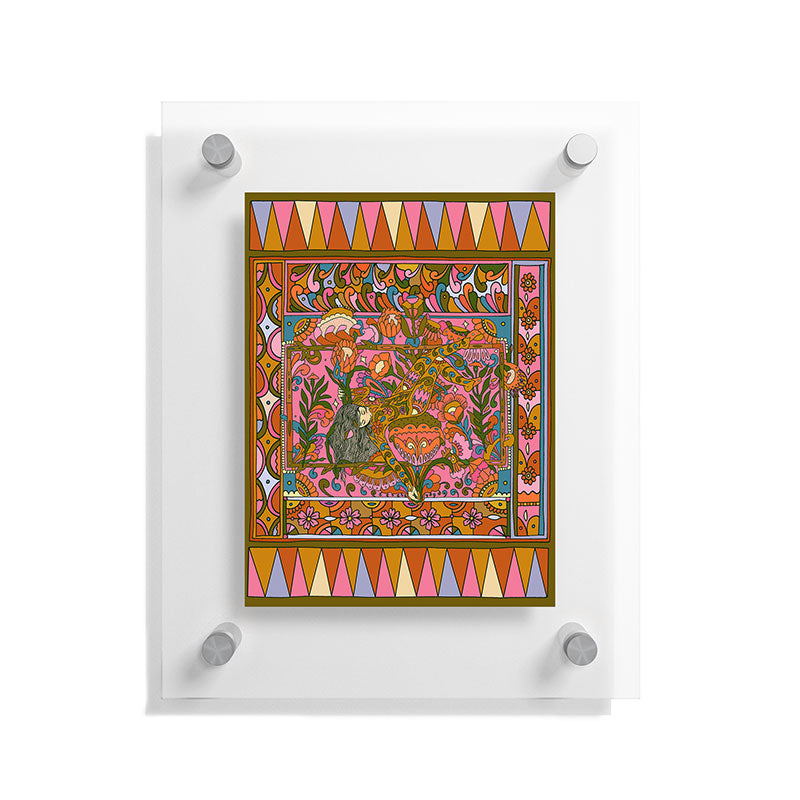 Cassidy Rae Marietta Deco Pink Protea Floating Acrylic Print