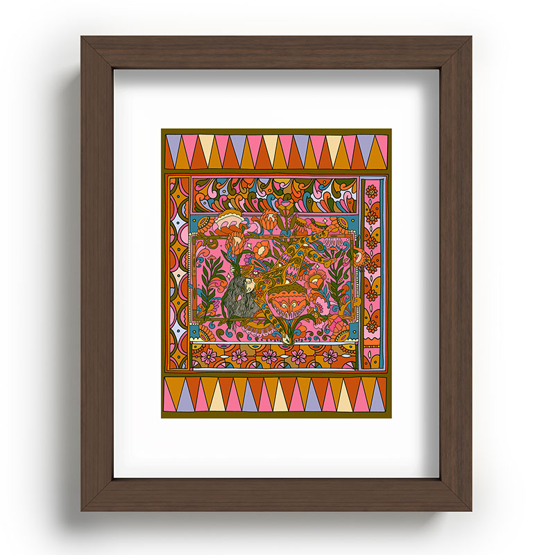 Cassidy Rae Marietta Deco Pink Protea Recessed Framing Rectangle