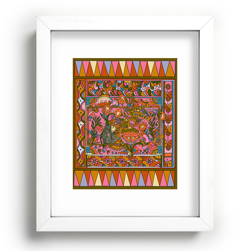 Cassidy Rae Marietta Deco Pink Protea Recessed Framing Rectangle