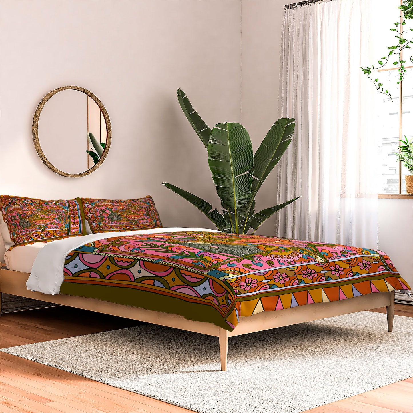 Cassidy Rae Marietta Deco Pink Protea Comforter