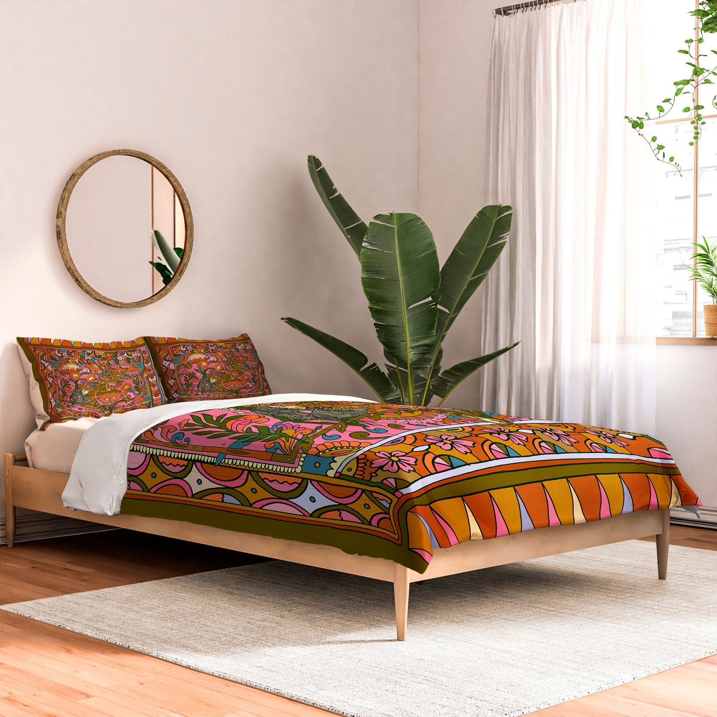 Cassidy Rae Marietta Deco Pink Protea Comforter