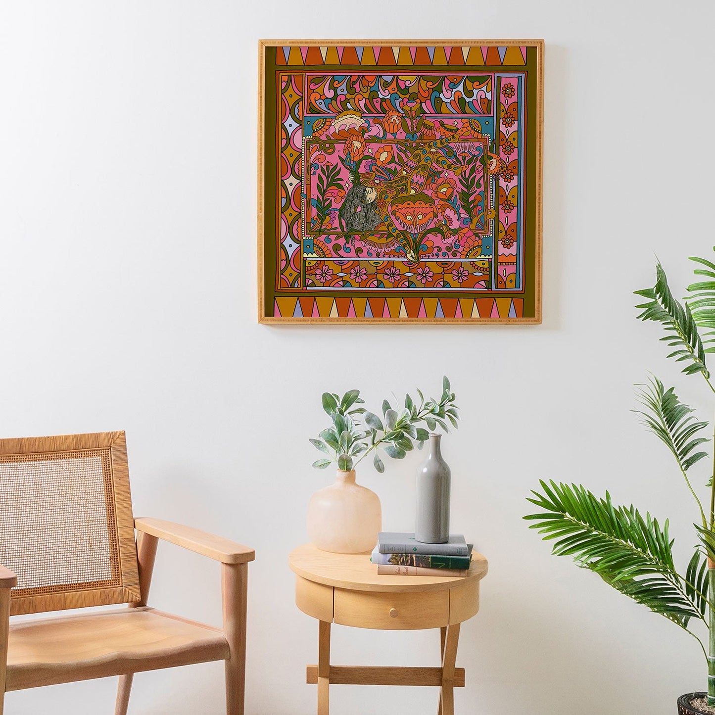 Cassidy Rae Marietta Deco Pink Protea Framed Wall Art