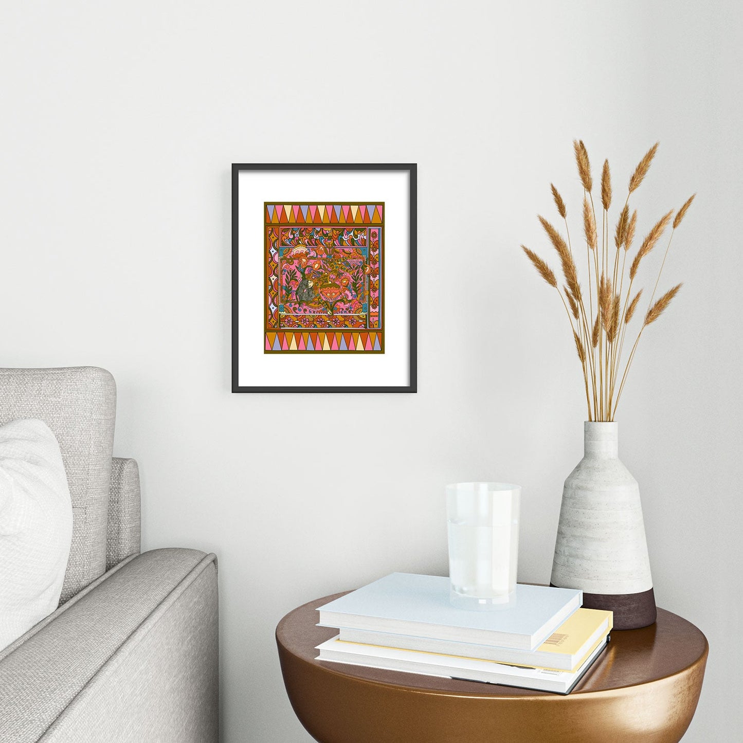 Cassidy Rae Marietta Deco Pink Protea Metal Framed Art Print