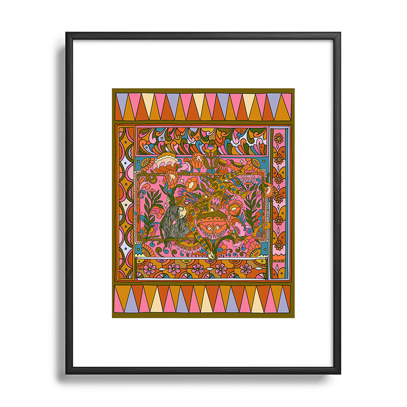 Cassidy Rae Marietta Deco Pink Protea Metal Framed Art Print