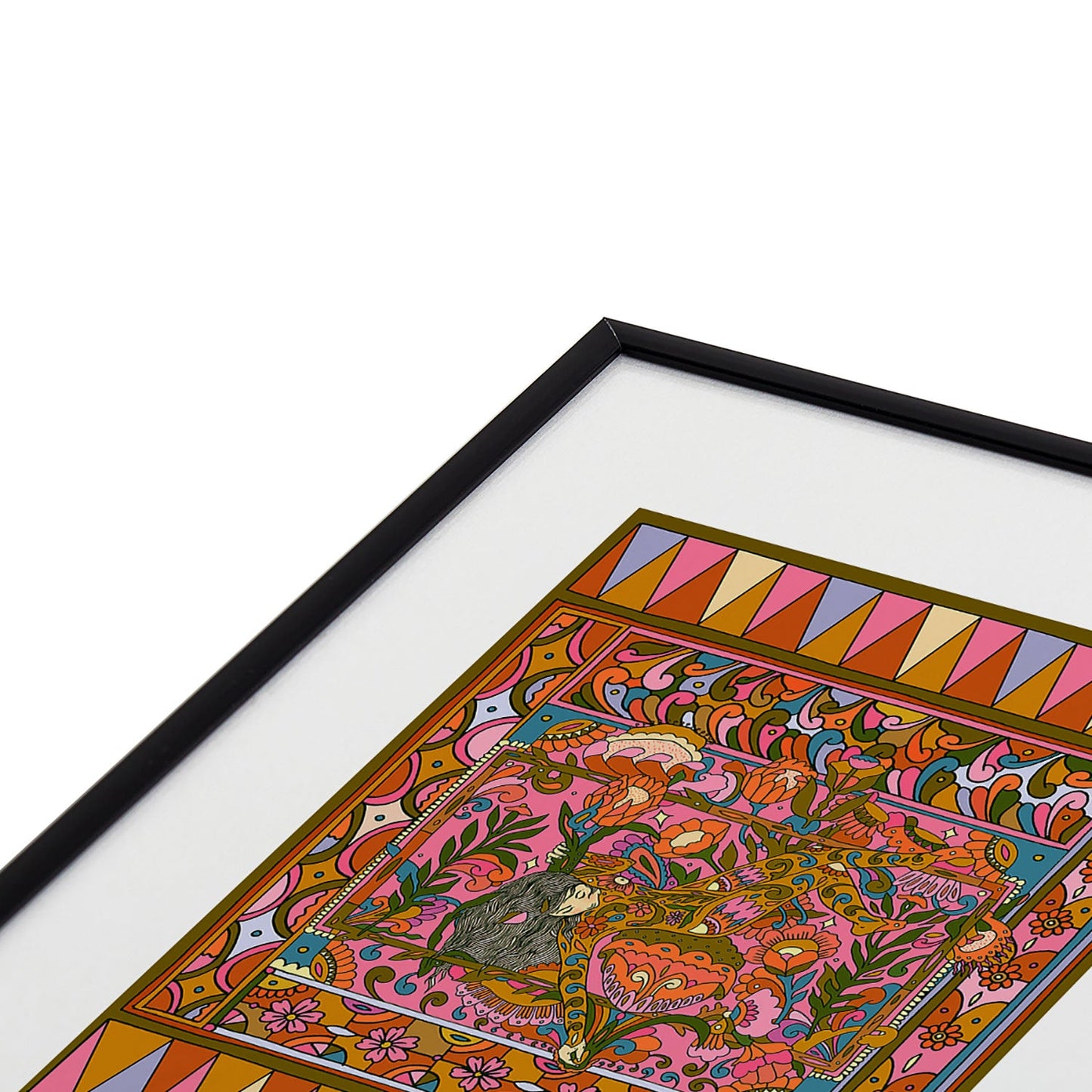 Cassidy Rae Marietta Deco Pink Protea Metal Framed Art Print