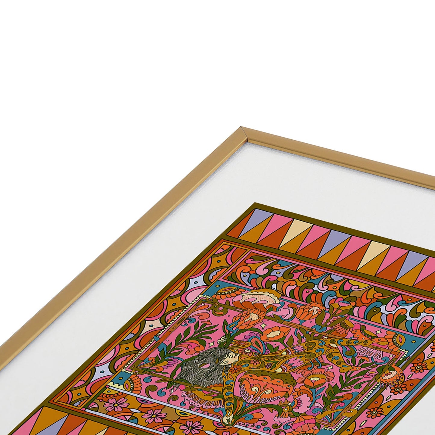 Cassidy Rae Marietta Deco Pink Protea Metal Framed Art Print