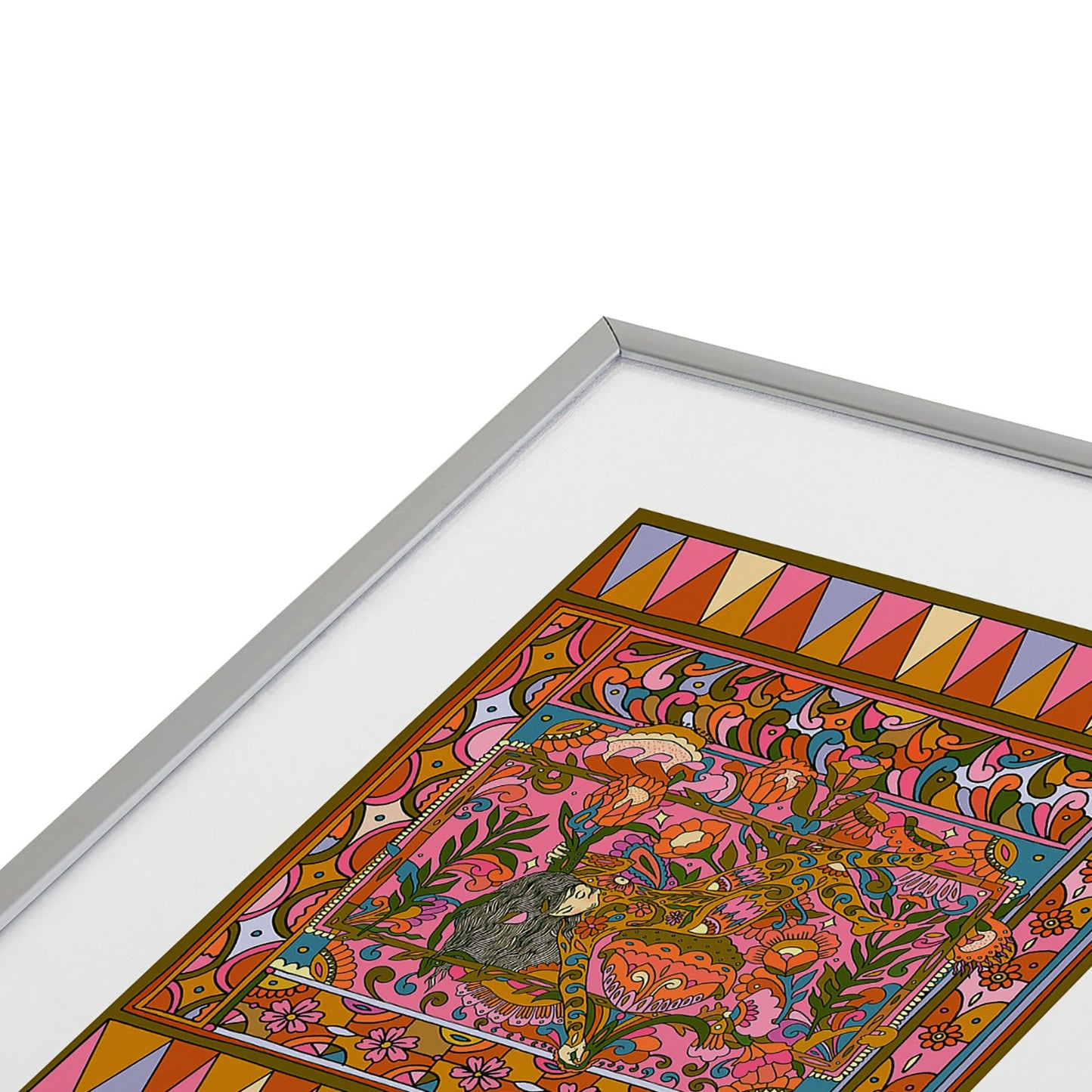 Cassidy Rae Marietta Deco Pink Protea Metal Framed Art Print