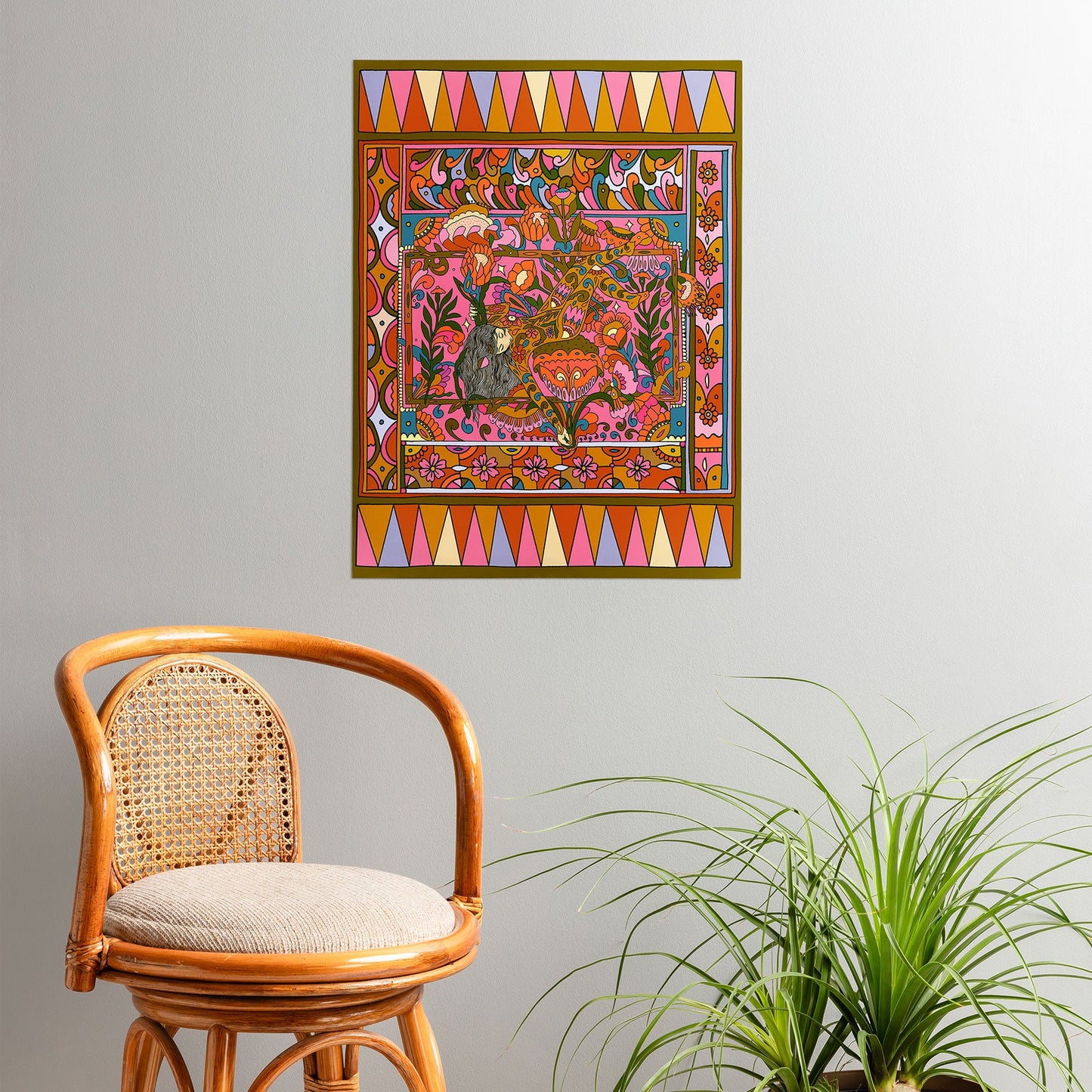 Cassidy Rae Marietta Deco Pink Protea Poster