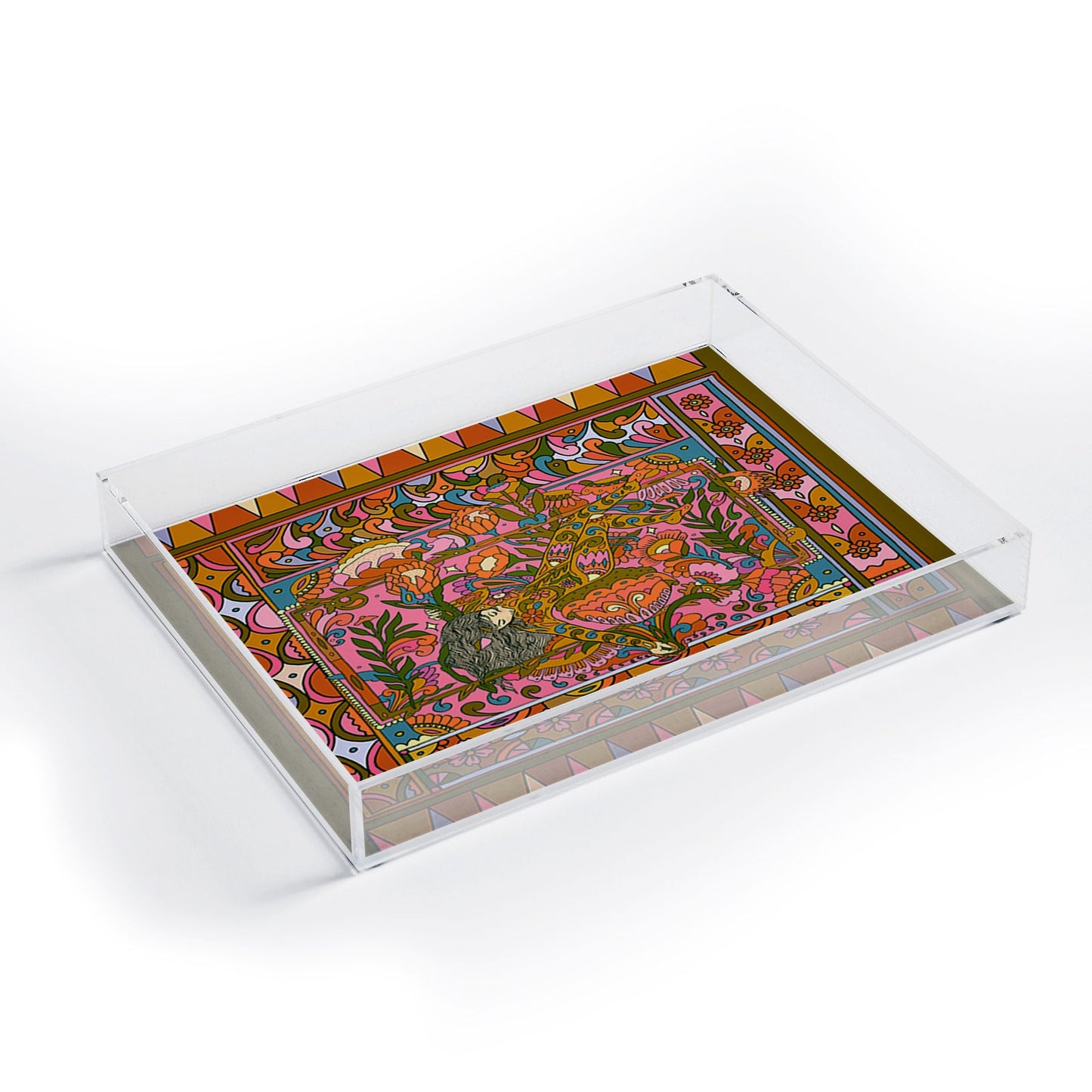 Cassidy Rae Marietta Deco Pink Protea Acrylic Tray