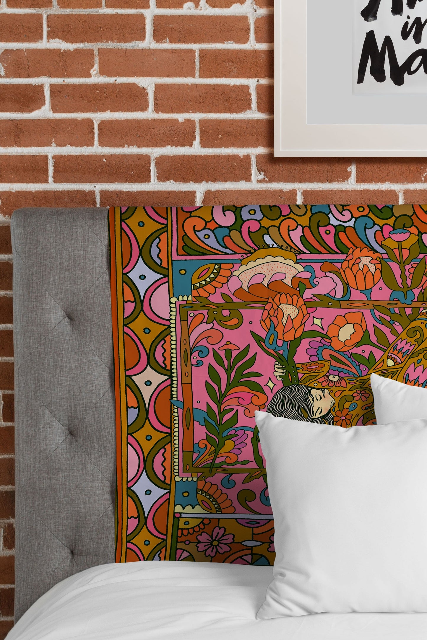 Cassidy Rae Marietta Deco Pink Protea Tapestry
