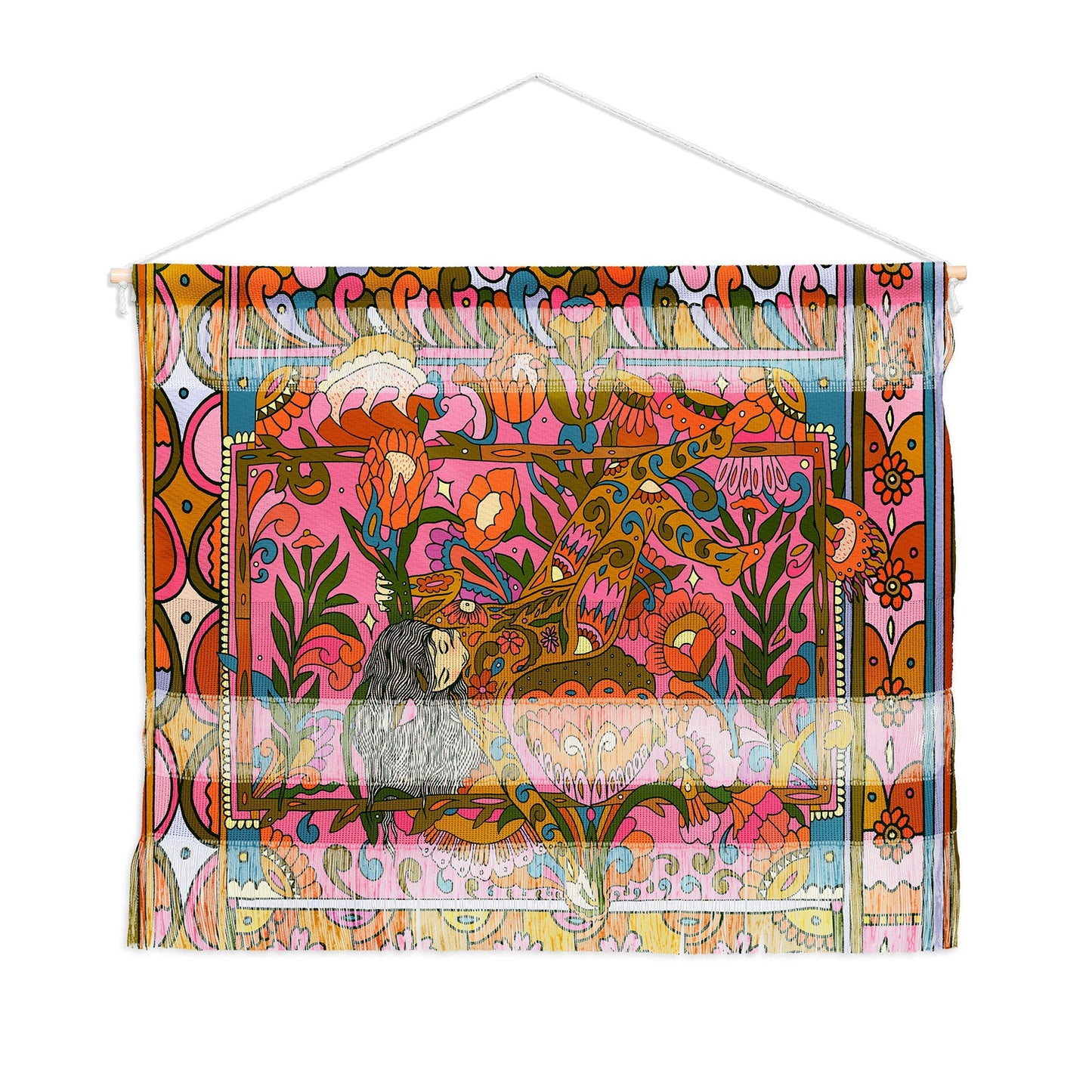 Cassidy Rae Marietta Deco Pink Protea Wall Hanging Landscape