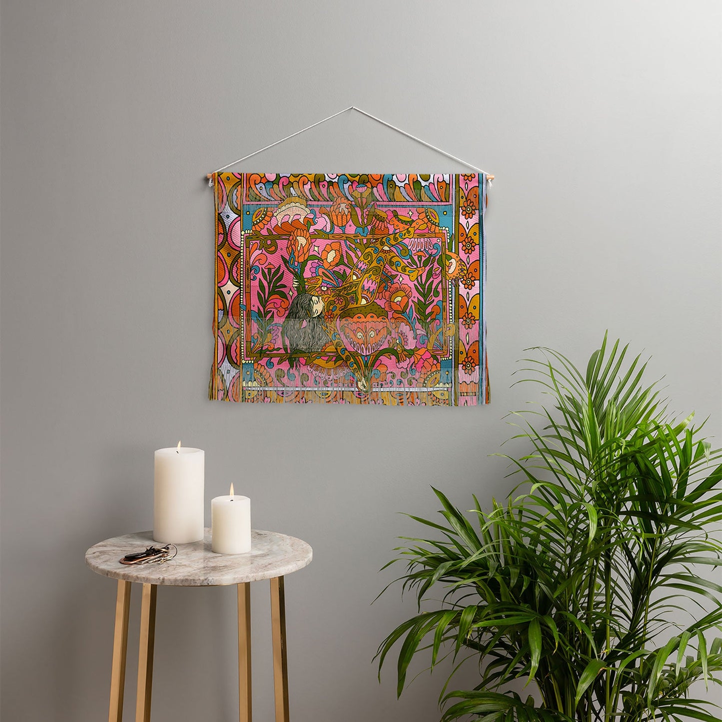 Cassidy Rae Marietta Deco Pink Protea Wall Hanging Landscape