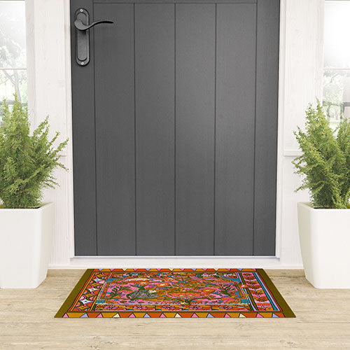Cassidy Rae Marietta Deco Pink Protea Welcome Mat