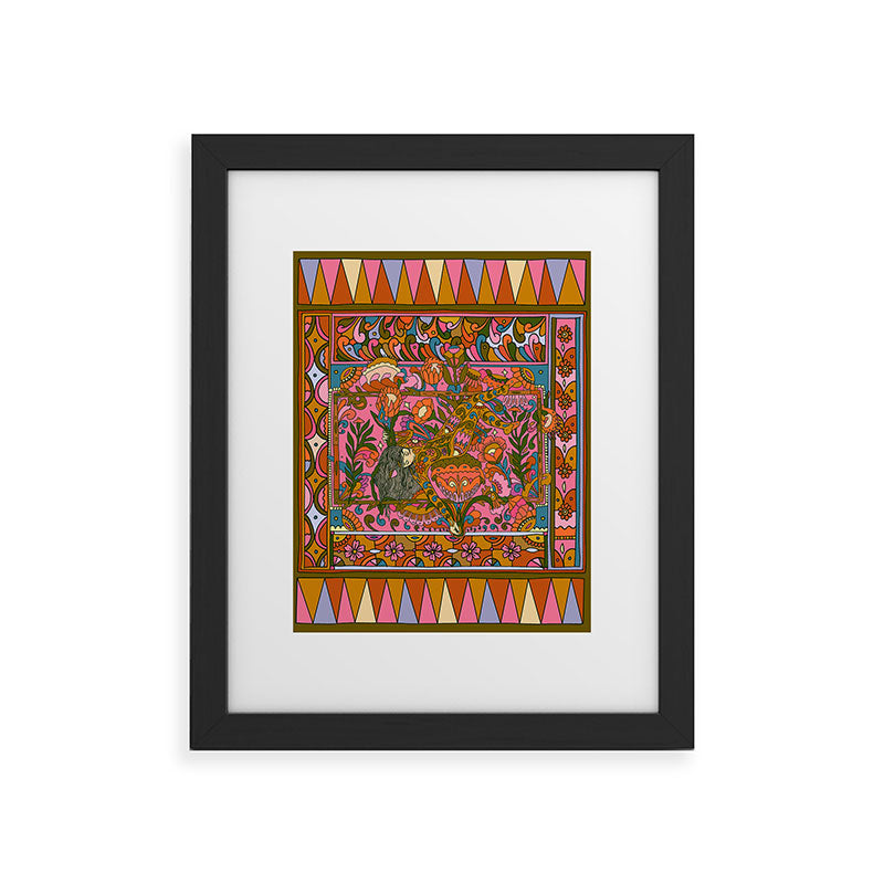 Cassidy Rae Marietta Deco Pink Protea Framed Art Print