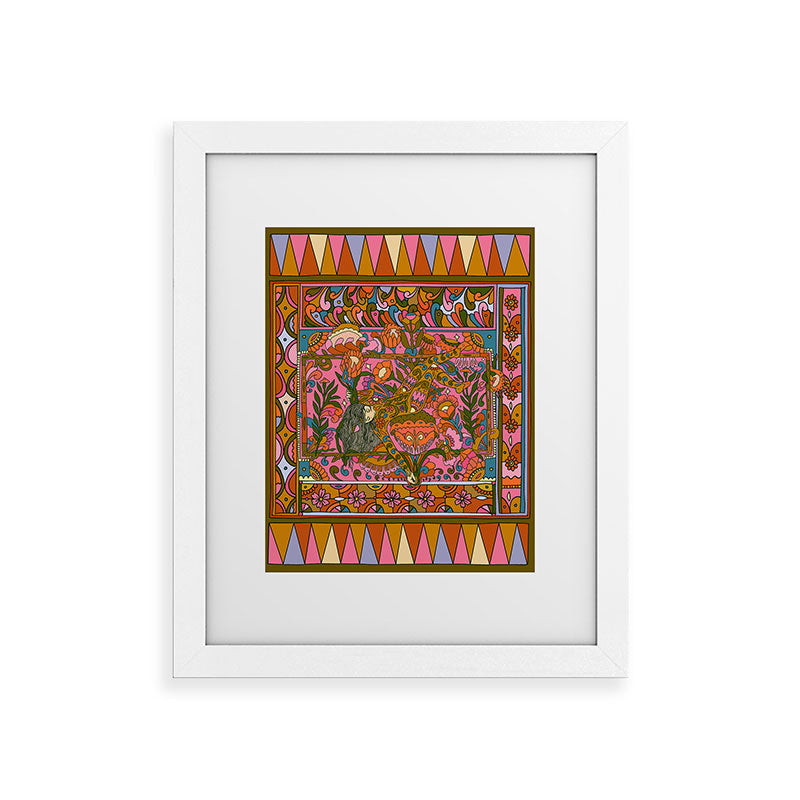 Cassidy Rae Marietta Deco Pink Protea Framed Art Print
