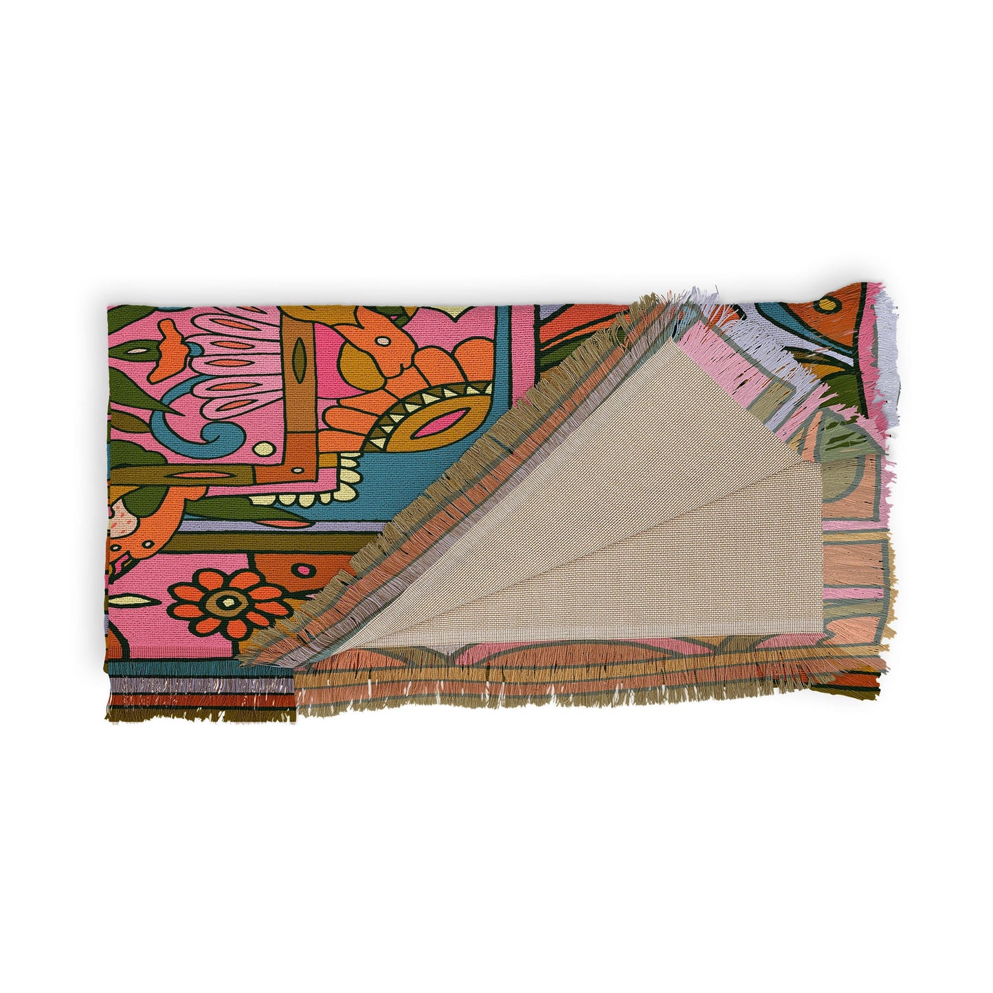 Cassidy Rae Marietta Deco Pink Protea Throw Blanket