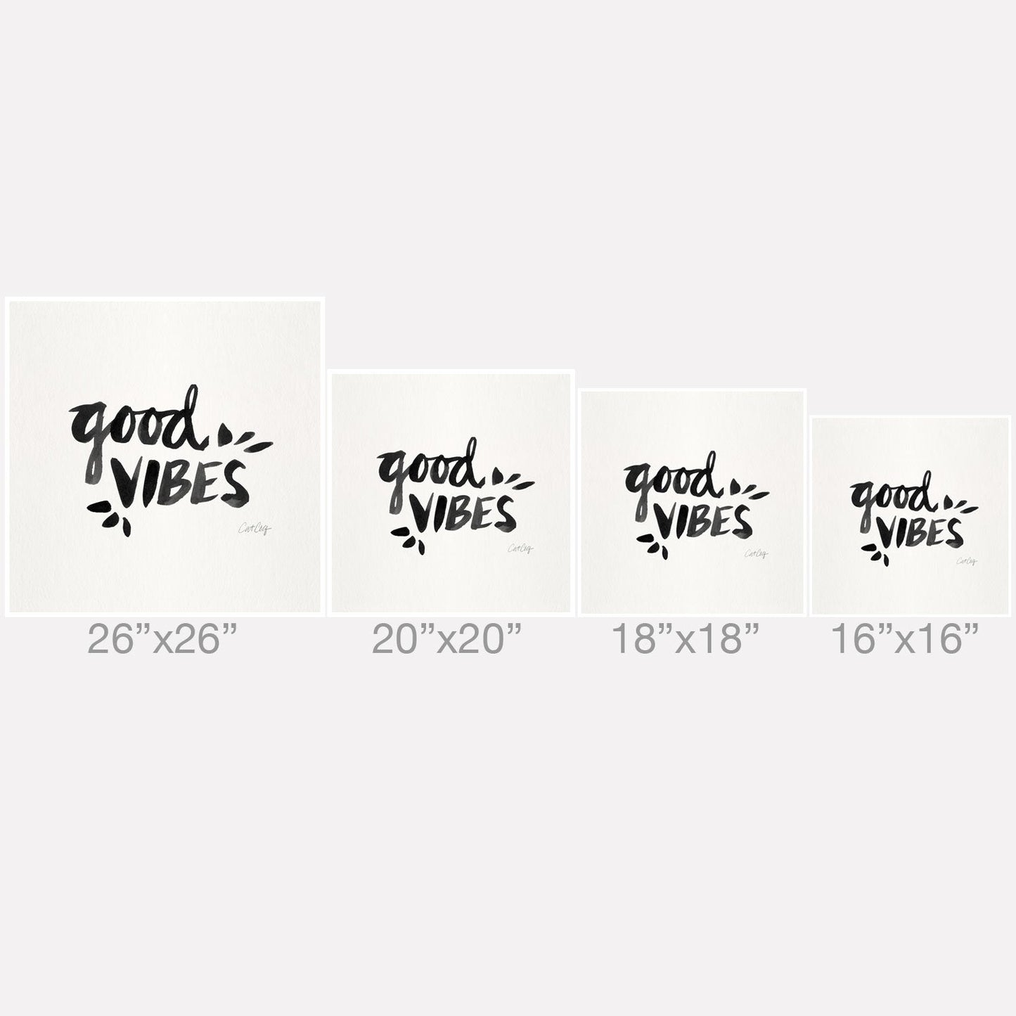 Cat Coquillette Good Vibes Black Ink Outdoor Throw Pillow