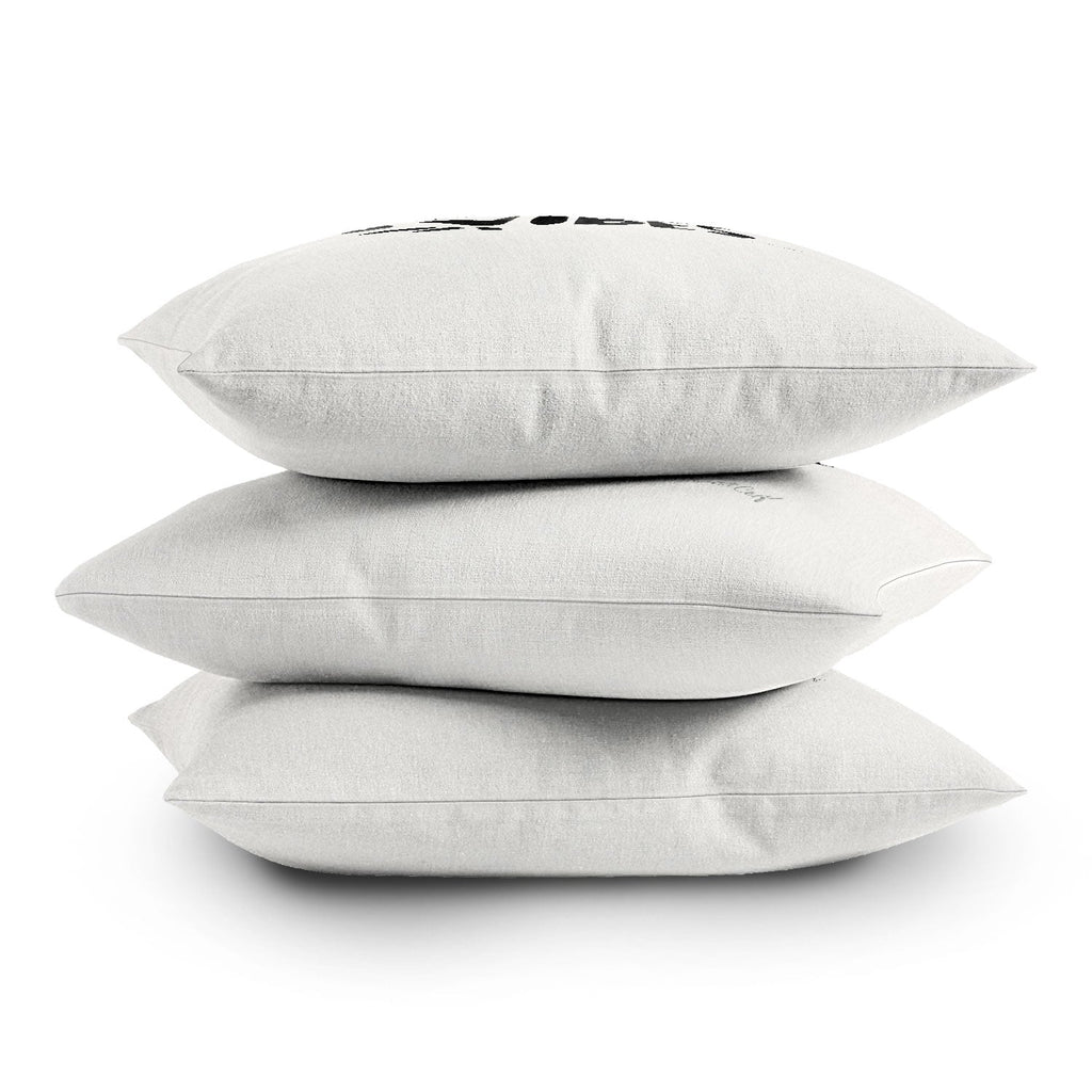 Cat Coquillette Good Vibes Black Ink Outdoor Throw Pillow