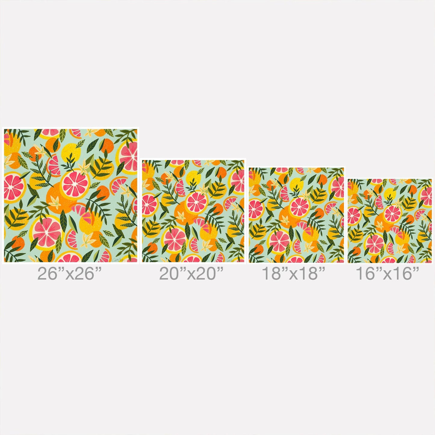 Cat Coquillette Grapefruit Blooms Mint Palette Outdoor Throw Pillow