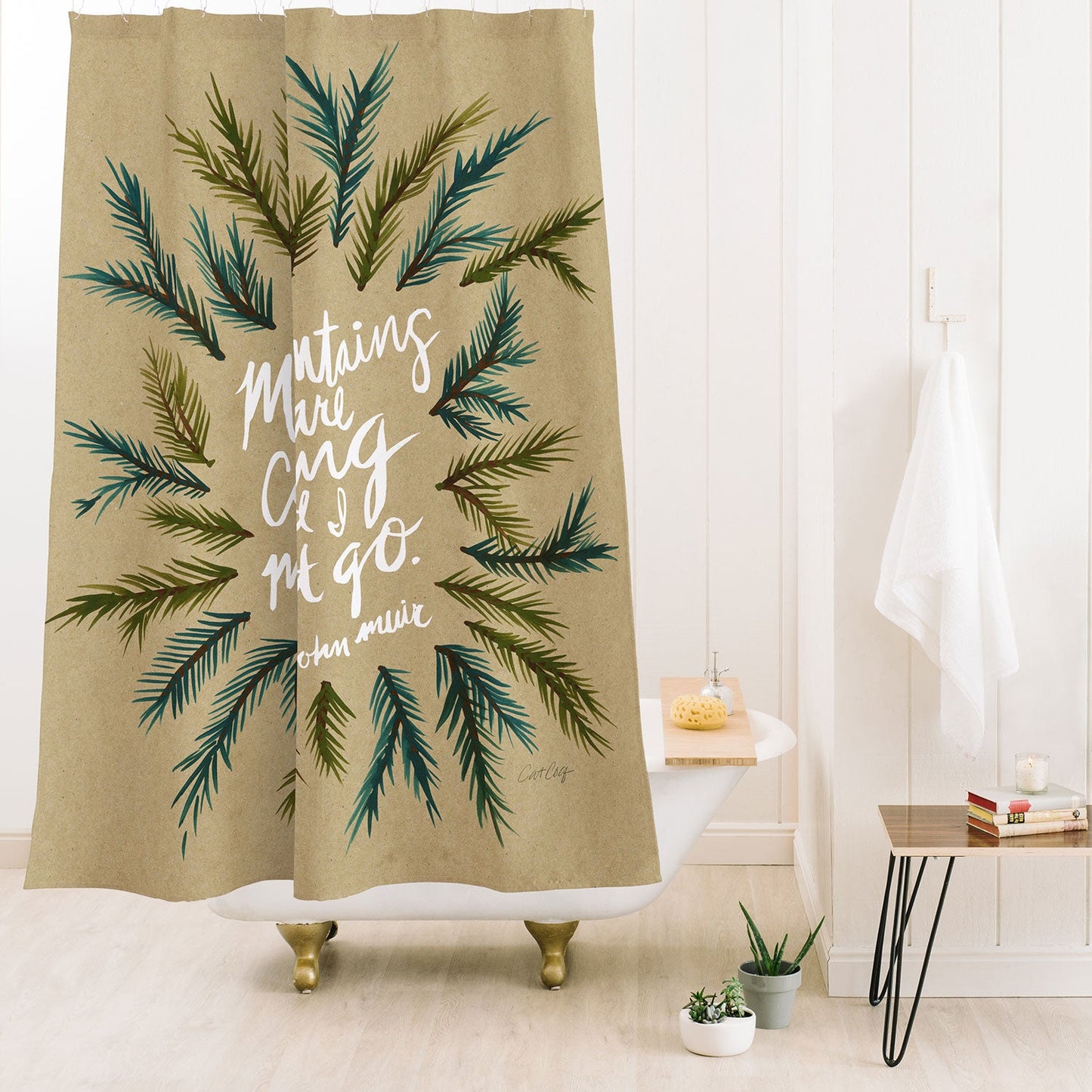 Cat Coquillette Mountains Calling Shower Curtain