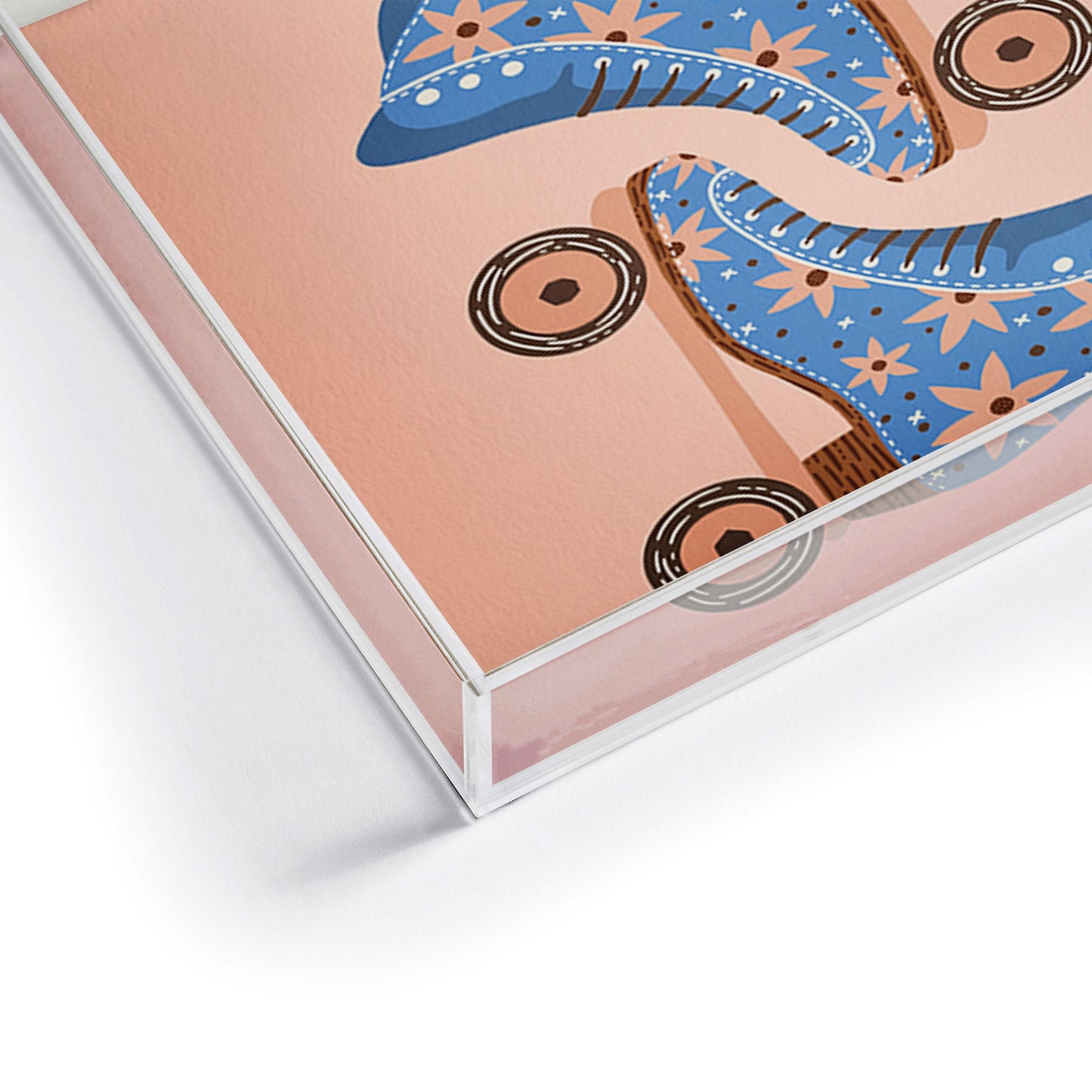 Cat Coquillette Retro Roller Skates Blue Acrylic Tray