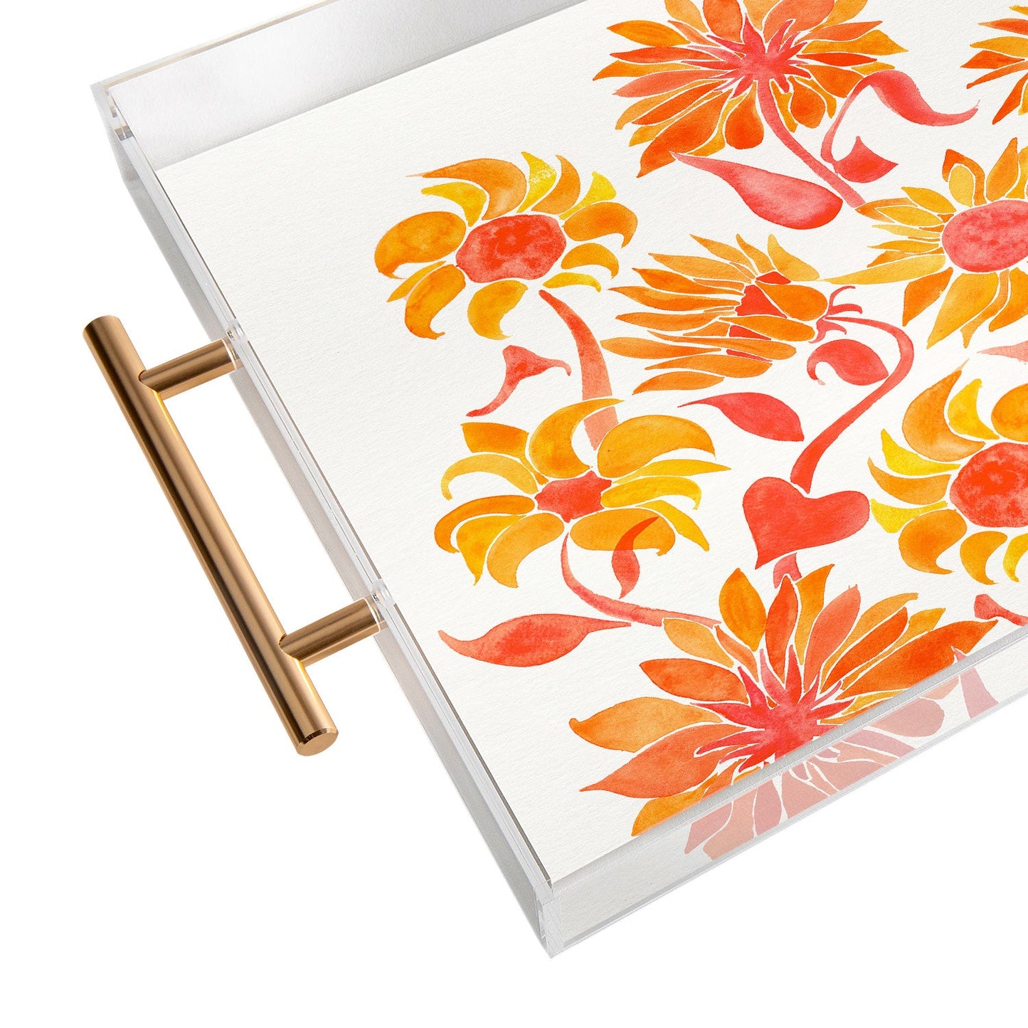 Cat Coquillette Sunflower Watercolor Fiery Palette Acrylic Tray
