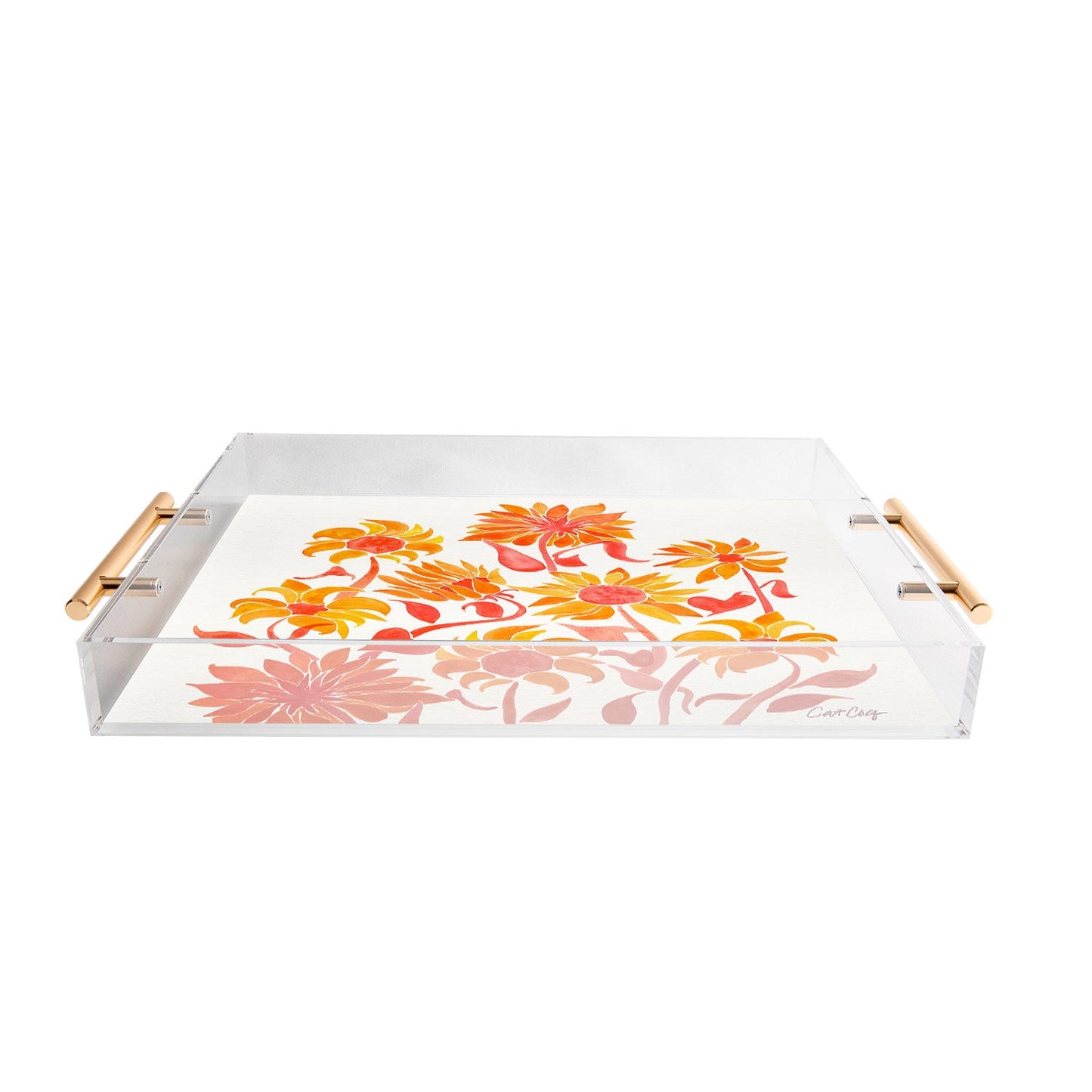 Cat Coquillette Sunflower Watercolor Fiery Palette Acrylic Tray
