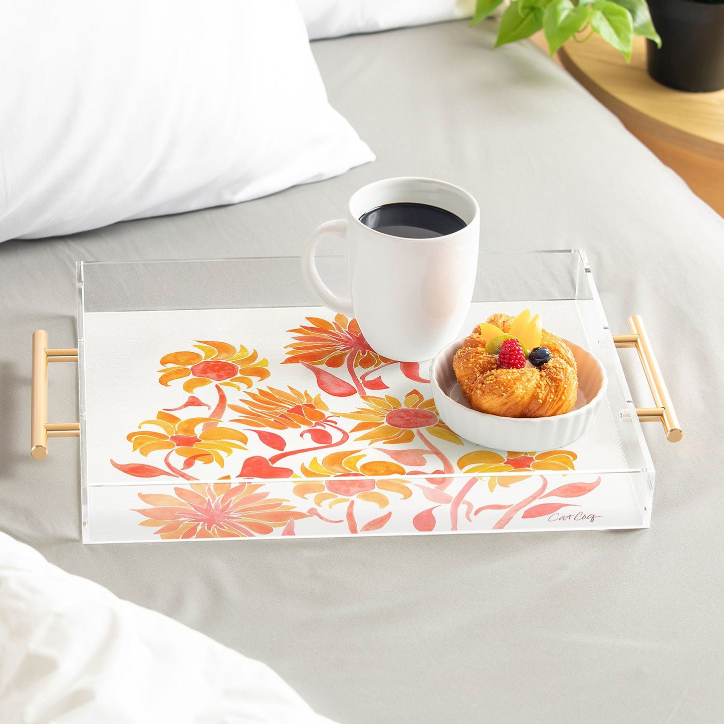 Cat Coquillette Sunflower Watercolor Fiery Palette Acrylic Tray